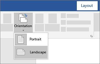 landscape orientation in word for one page mac